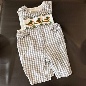 Kids Romper with Duck Smock - 3/6M